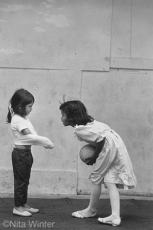 girls playing ball Tenderloin San Francisco CA_x1033