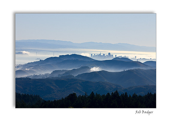 San Francisco Bay and Blue Hills of Marin from Mt Tamalpais