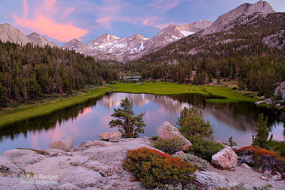 Sunset and Heart Lake_John Muir Wilderness_Inyo National Forest_Sierra Nevada Mountains_California_USA_Rob Badger