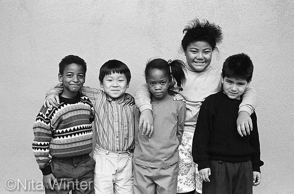 Diversity group of first and second graders Richmond California